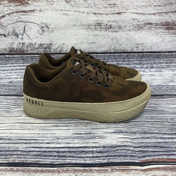 Nobull Grizzly Camo Brown Canvas Trainer Workout Sneakers Women’s Size 5 - Picture 1 of 8